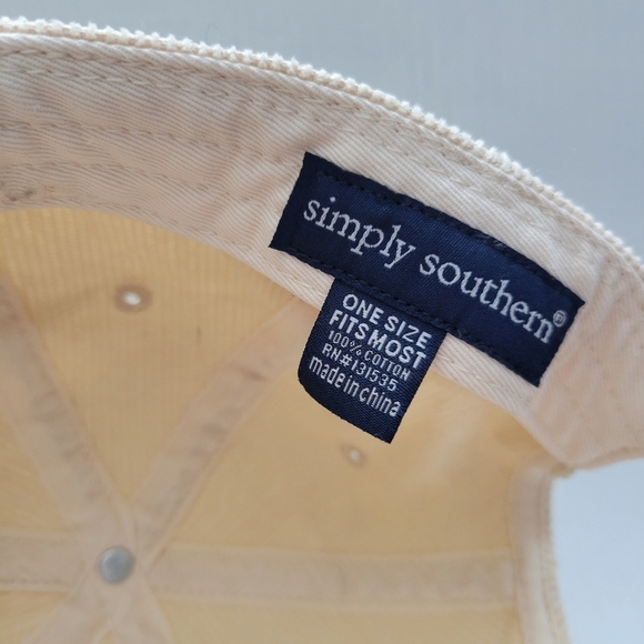 Simply Southern Cream Corduroy Dog Mom Sequin Ball Cap Hat - Picture 7 of 7